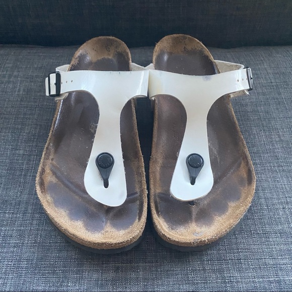 BIRKENSTOCK GIZEH WHITE THONG SANDALS - Picture 2 of 12